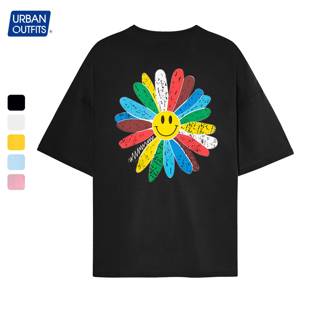 Áo Thun Tay Lỡ Nữ Nam Form Rộng URBAN OUTFITS In Hoa Cúc Màu ATO05 Cotton 4 Chiều Local Brand