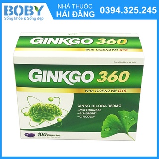 Bổ não Ginkgo 360 tăng cường tuần hoàn máu não 360mg hộp 100 viên