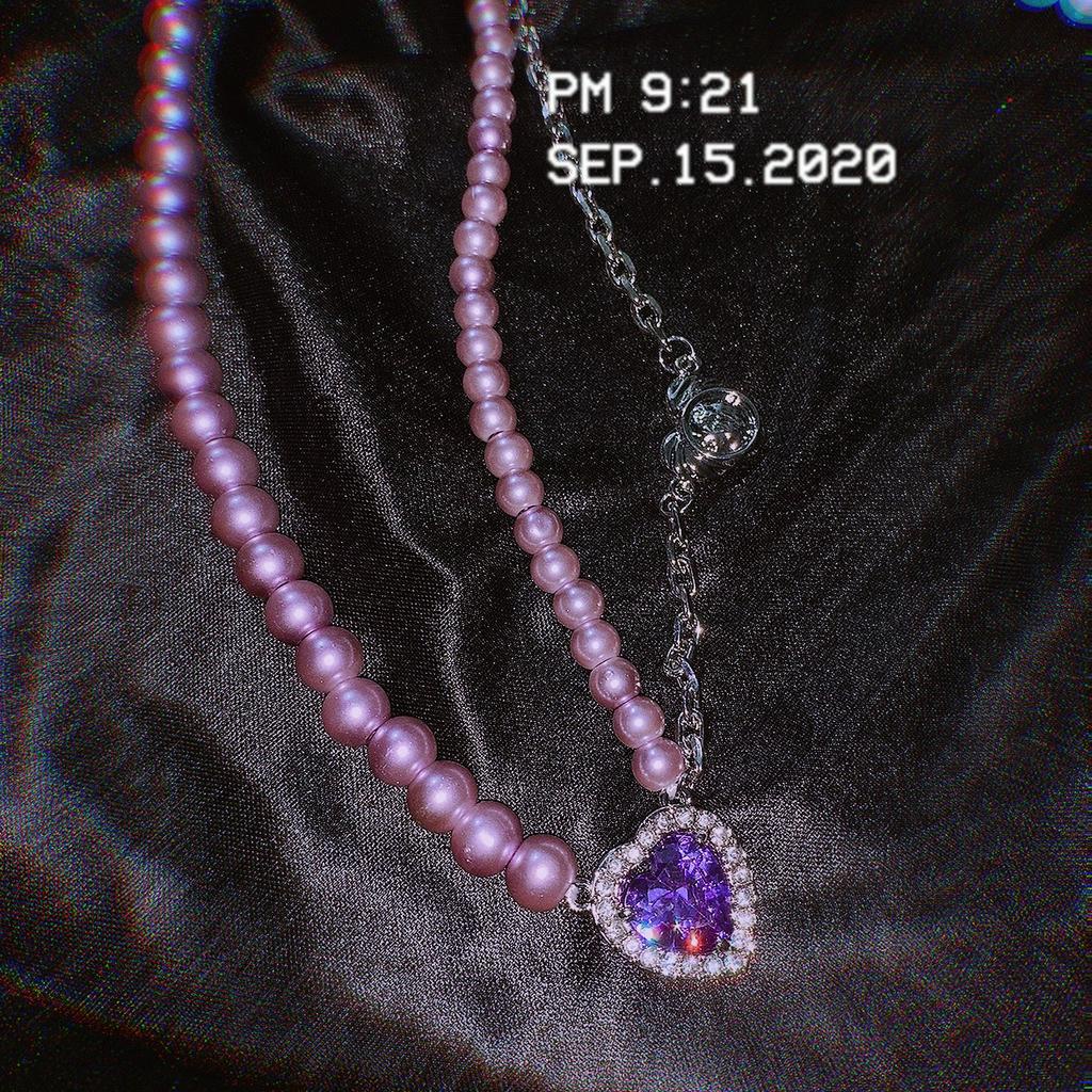 Dây Chuyền Ngọc Trai Tím Thiết Kế Đơn Giản Thời Trang 22679