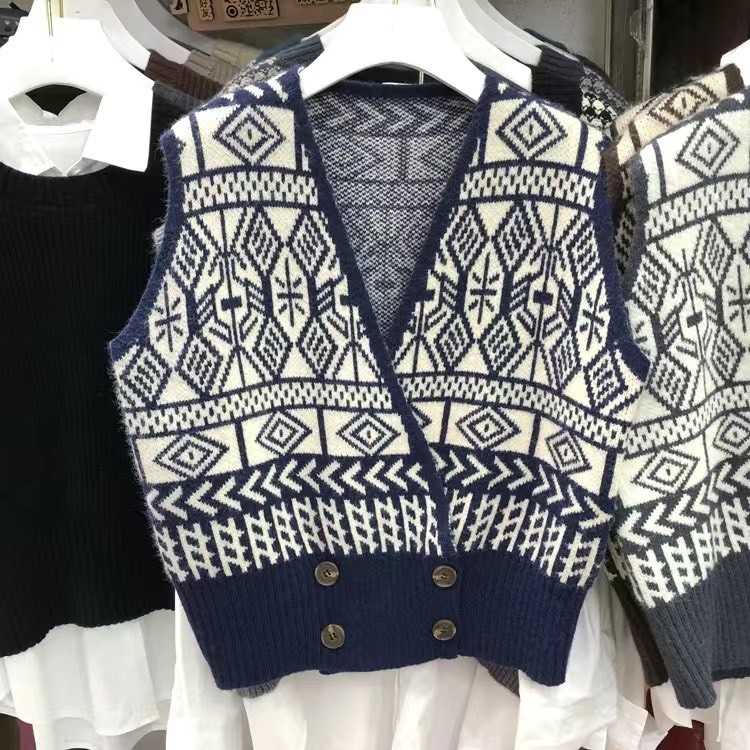 Áo len thổ cẩm, Áo gile len thời trang hàng quảng châu đẹp cực hót | BigBuy360 - bigbuy360.vn