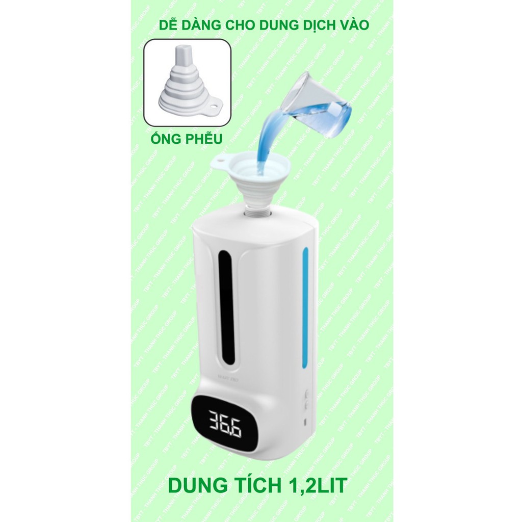 [Tặng Gel Rửa Tay] Máy Đo Thân Nhiệt Và Rửa Tay Tự 2 Động  2 in 1 K9 Pro Có Chân Đế