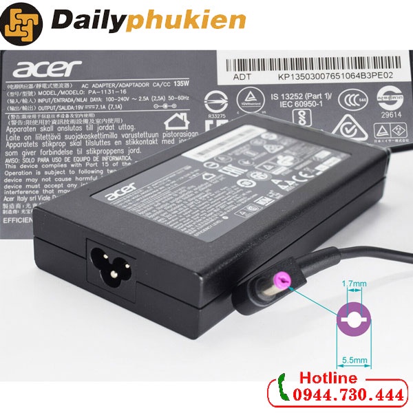Adapter nguồn màn hình Acer Predator X34 135W