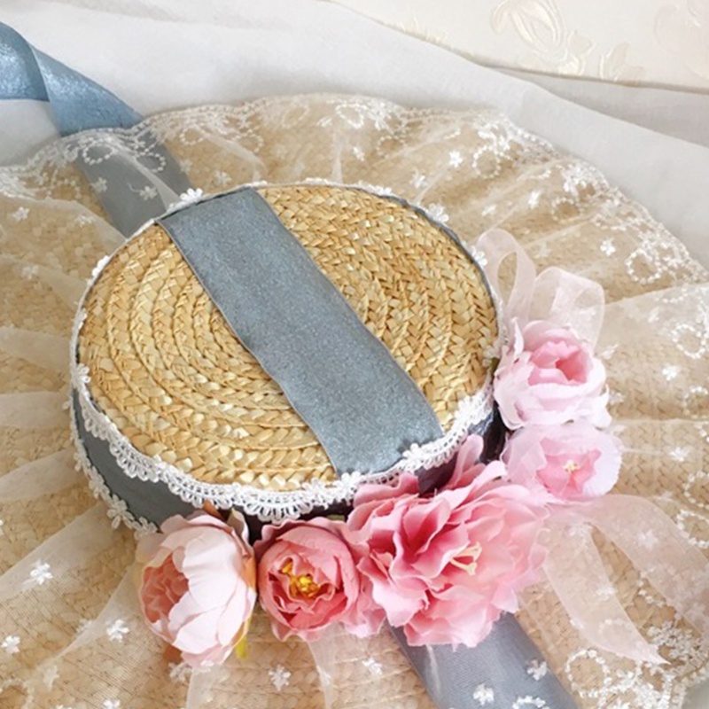 Youyo Mũ Chống Nắng Ngoài Trời Đính Hoa Phong Cách Lolita Mùa Hè Cho Nữ