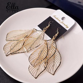 Bông tai dáng dài hình chiếc lá thời trang cho nữ