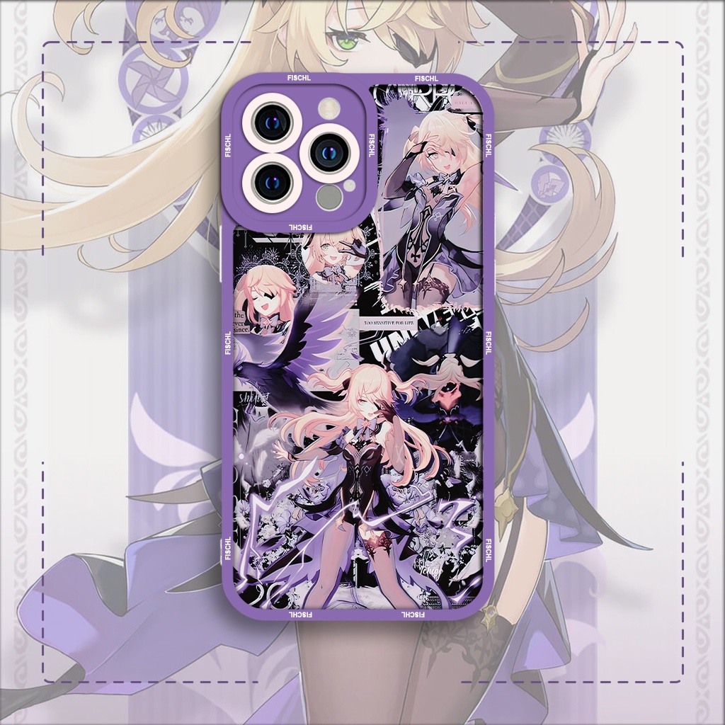 Ốp lưng iphone cạnh vuông JM CASE Genshin Impact nhân vật game Fischl v2 6/6pl/6s/6spl/7/7pl/8/8pl/x/xs/11/12/13/pro/max