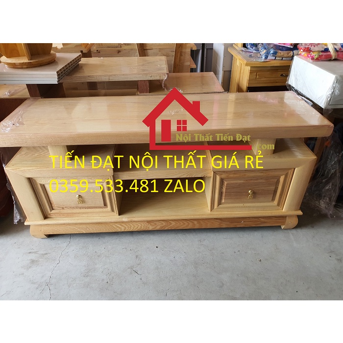 Kệ TiVi gỗ Sồi nguyên khối cao cấp hàng đẹp Miễn ship HCM