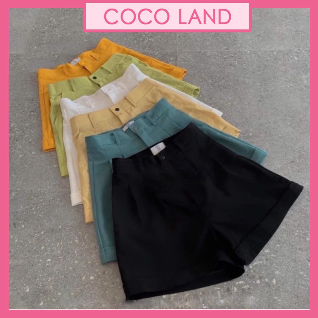 Quần short nữ ống rộng_TJO00 ulzzang nữ tính, mầu đen, trắng, be, nâu tây, cocoland