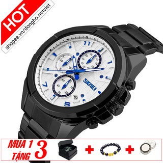Đồng hồ nam cao cấp chính hãng SKMEI thiết kế 6 kim dây thép không gỉ chống nước tốt SK022 Đồng hồ Net Việt