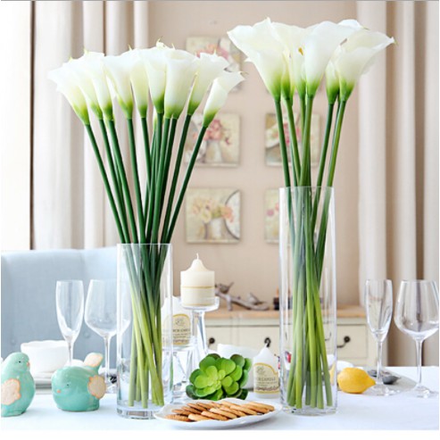 Hoa giả- hoa rum calla lily cao su cao cấp cành dài 70 cm siêu đẹp