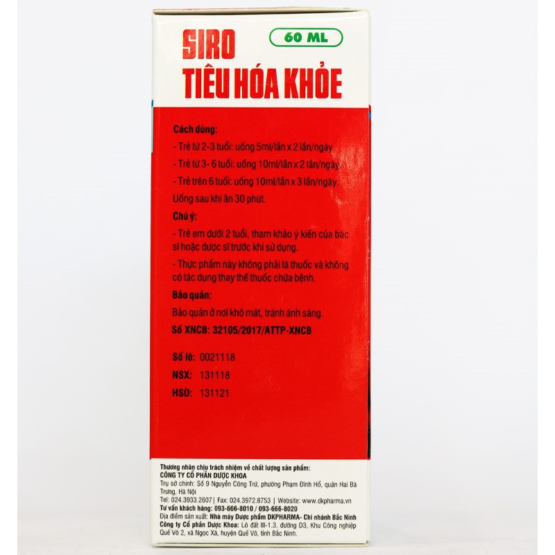 Siro Tiêu hóa khỏe - Tasty 60ml