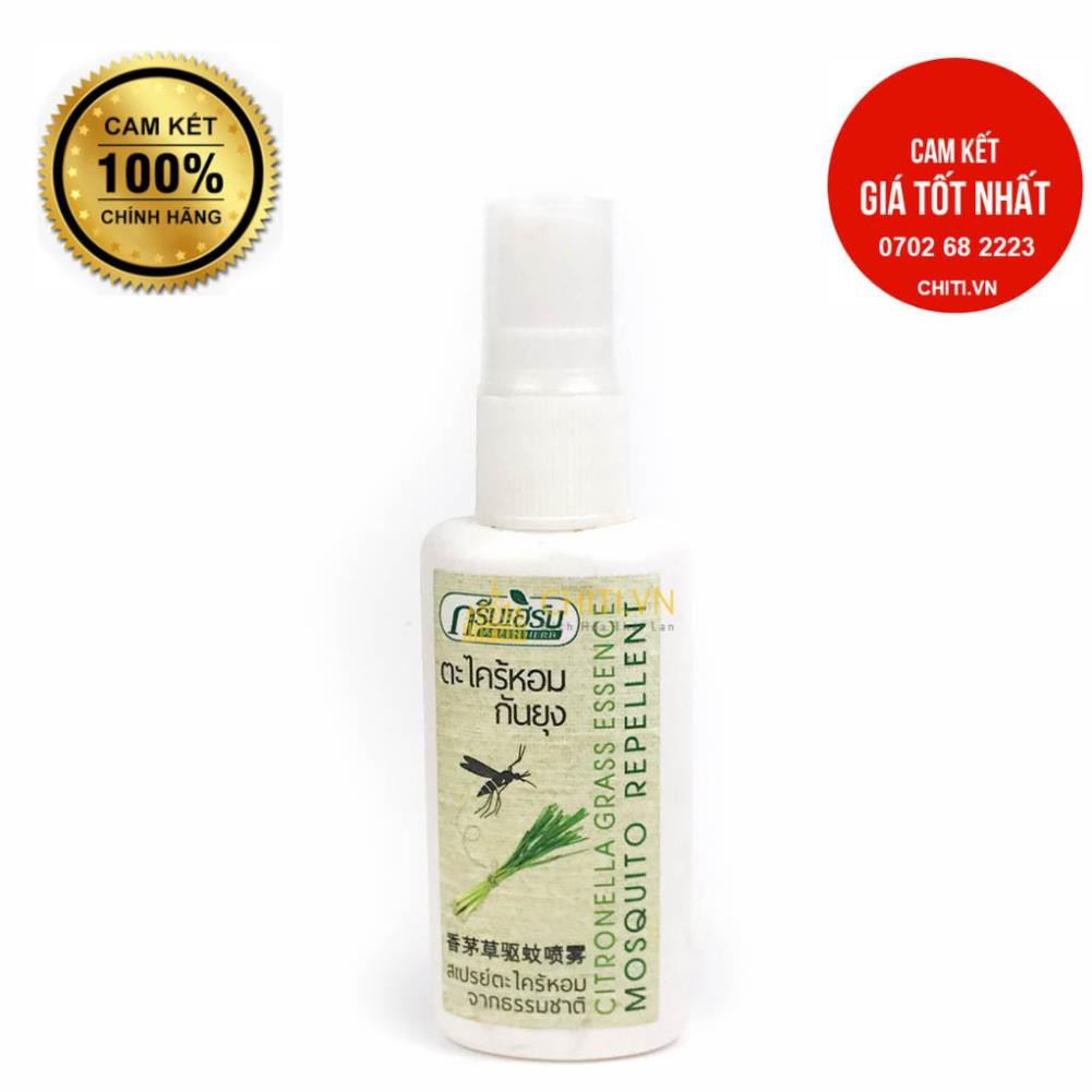 Xịt Chống Muỗi Tinh Dầu Sả Green Herb Thái Lan 40ml (dùng được cho bé & người lớn)