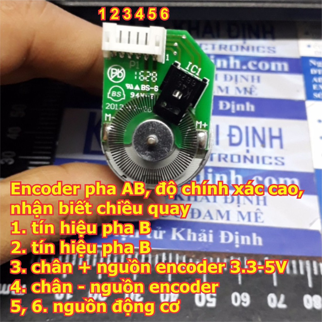 ĐỘNG CƠ DC 385 có kèm bộ encoder 6-12V 3400-6800v/p trục 2.3mm kde4972