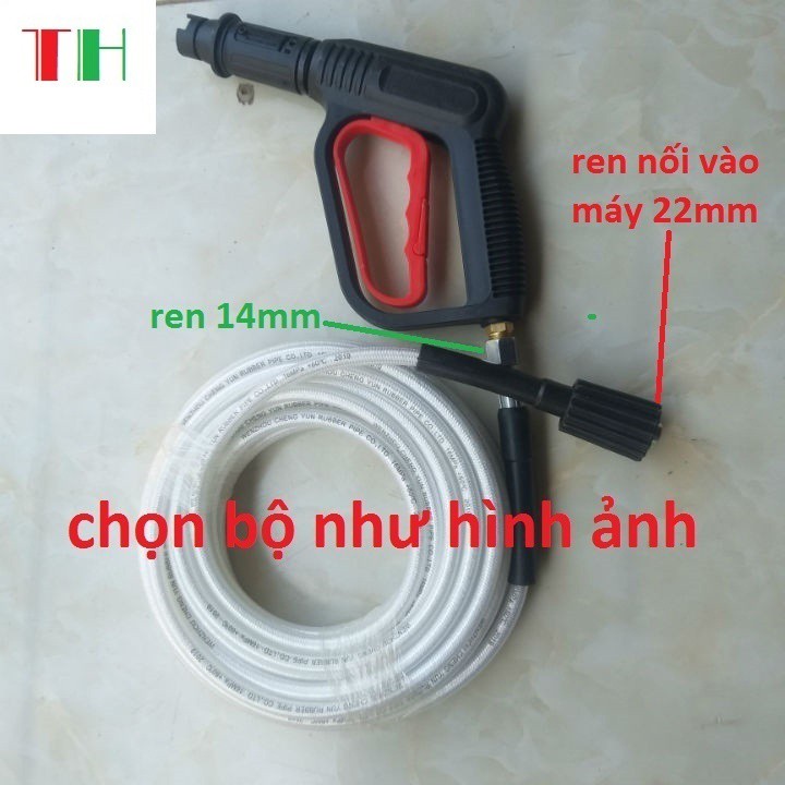 dây rửa xe 10M- 15m- 20m kèm súng xịt áp lực cao (ren 14mm)