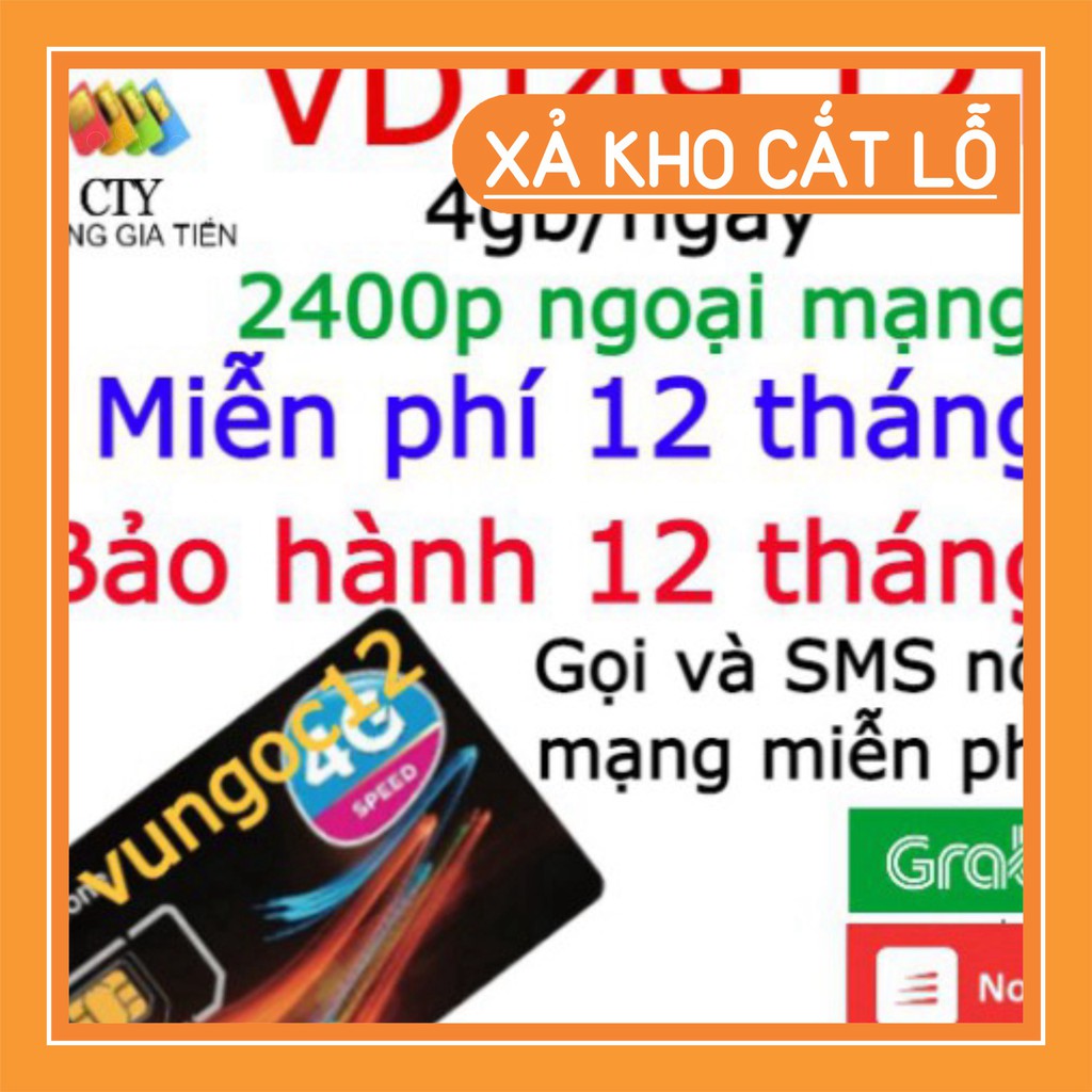 SIÊU ƯU ĐÃI ( MIỄN PHÍ 1NĂM) SIM VINA 4G VD149 12T- TẶNG 1460GB+4GB/NGÀY VÀ SIM VD89 TẶNG 720GB/NĂM GỌI MIỂN PHÍ SIÊU ƯU