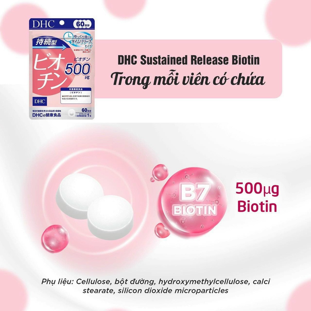 Viên uống Biotin hỗ trợ ngăn rụng tóc, gói 60 viên | 4511413407684 | Kan.japan
