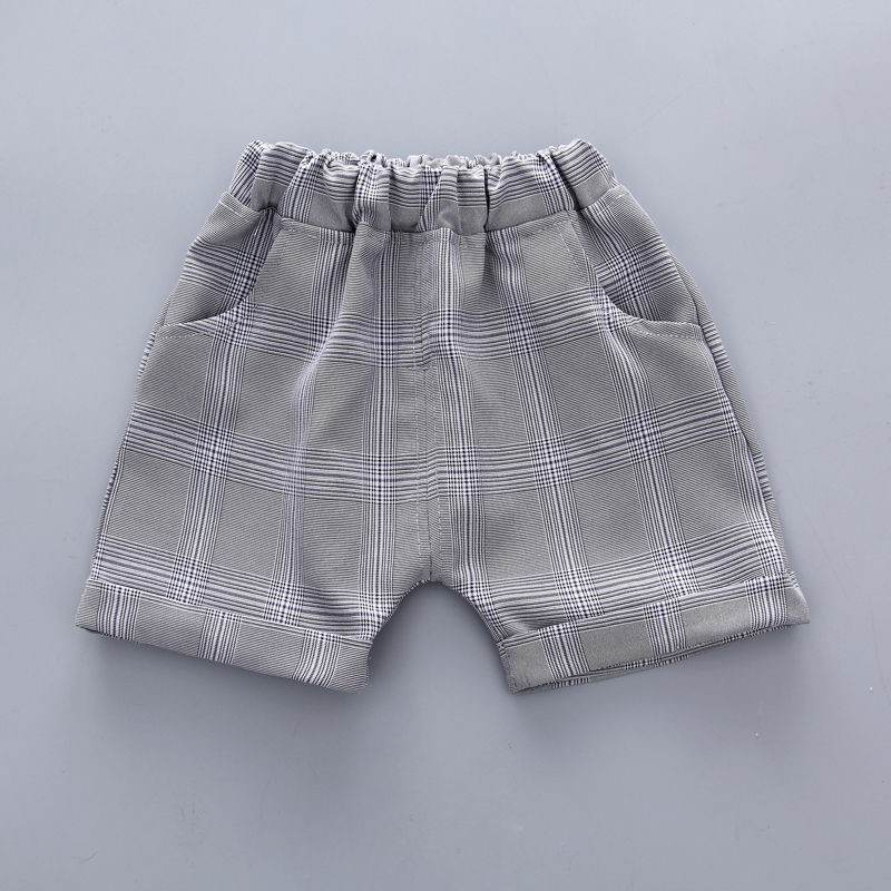 quần thun bé trai◎❈Bộ đồ nam ngắn tay mùa hè 2021 mới cho bé kiểu tây thắt cà vạt hai mảnh xu hướng đẹp trai