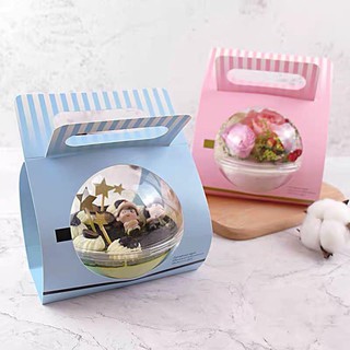 Hộp nhựa pet tròn thủy tinh cầu (Set 10c | 390ml).