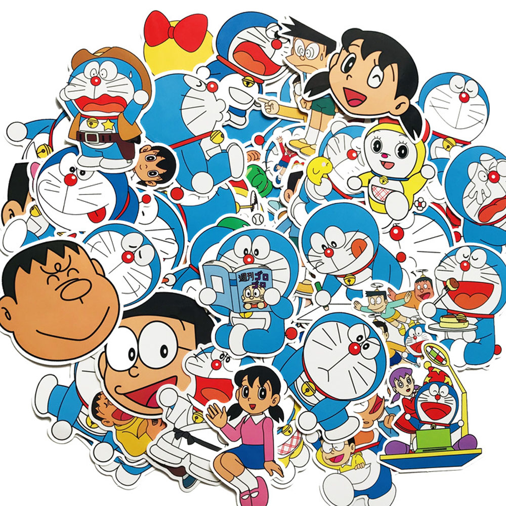 Set 60 Hình Dán Trang Trí Đa Dụng Họa Tiết Doraemon Dễ Thương