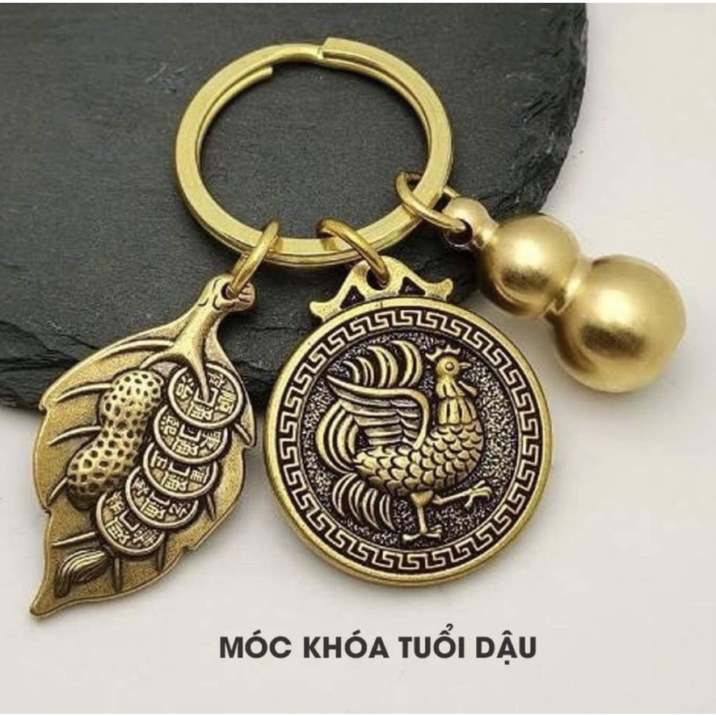 Móc Khóa 12 con Giáp phong thủy bằng đồng thau, xua đuổi tà khí, Thu hút tài lộc May Mắn