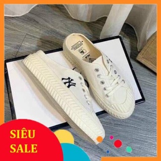 Giày sục nữ lười thể thao MLB ny đạp gót Trắng full sneaker nam nữ Hot trend