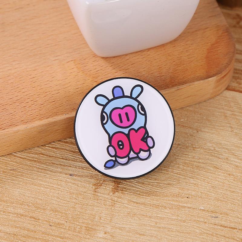 New Round BT21 BTS KPOP Cute Animals Tata Air bag Phone Holder Phone Bracket Dây điện thoại di động | BigBuy360 - bigbuy360.vn