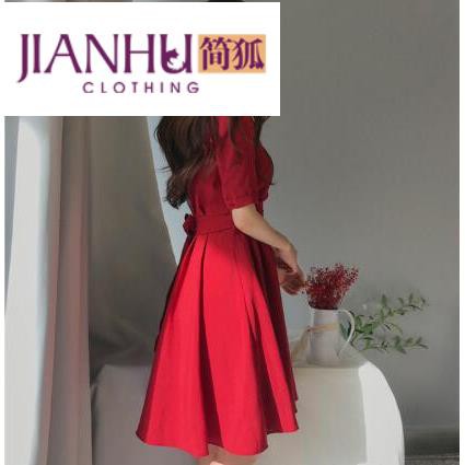 Đầm Cưới Cổ Vest Thắt Nơ Xinh Xắn Thanh Lịch Cho Nữ