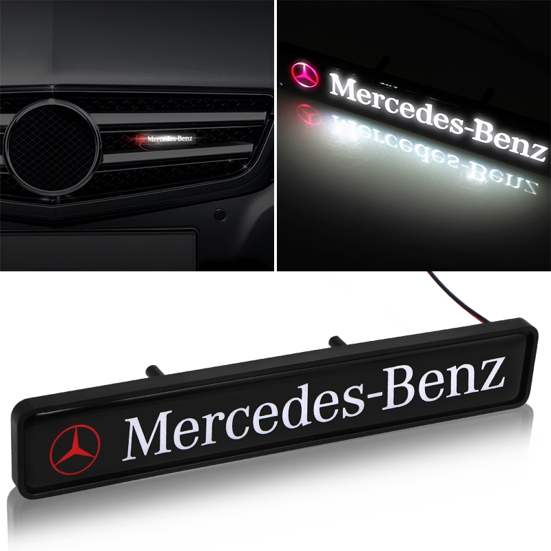 Dengan Đèn LED Logo Gắn Phía Trước Xe Hơi Mercedes-Benz W203 W210 W211 W124 W202 W204 AMG E300L E300L S-Class c180 glk300 cls clk slk slk
