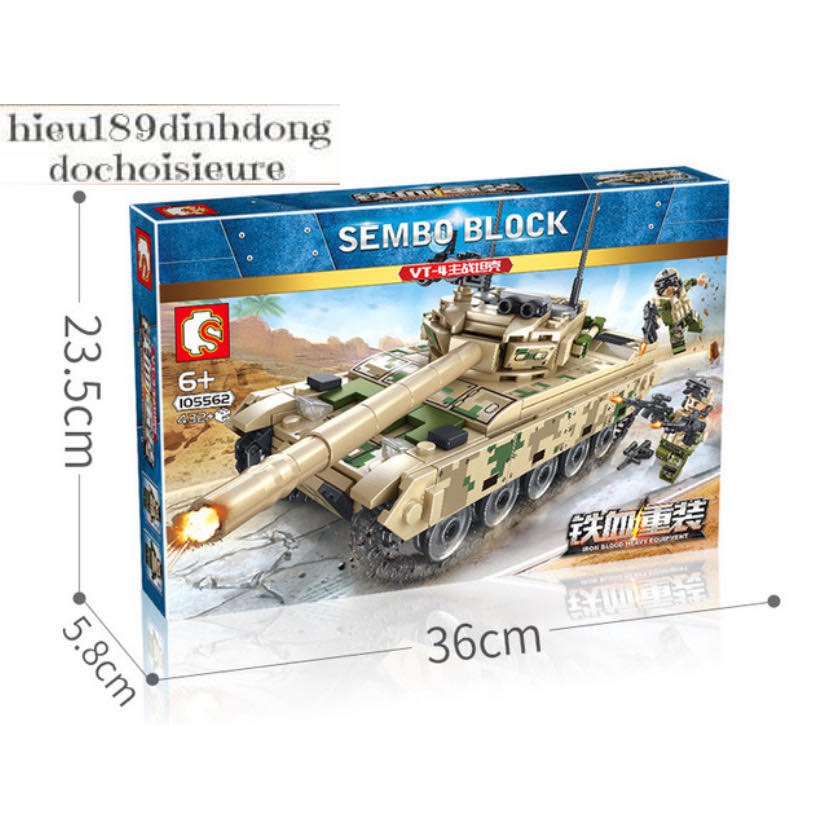 Lắp ráp xếp hình Lego City 105562 : Xe tank quân đội VT4 432+ mảnh