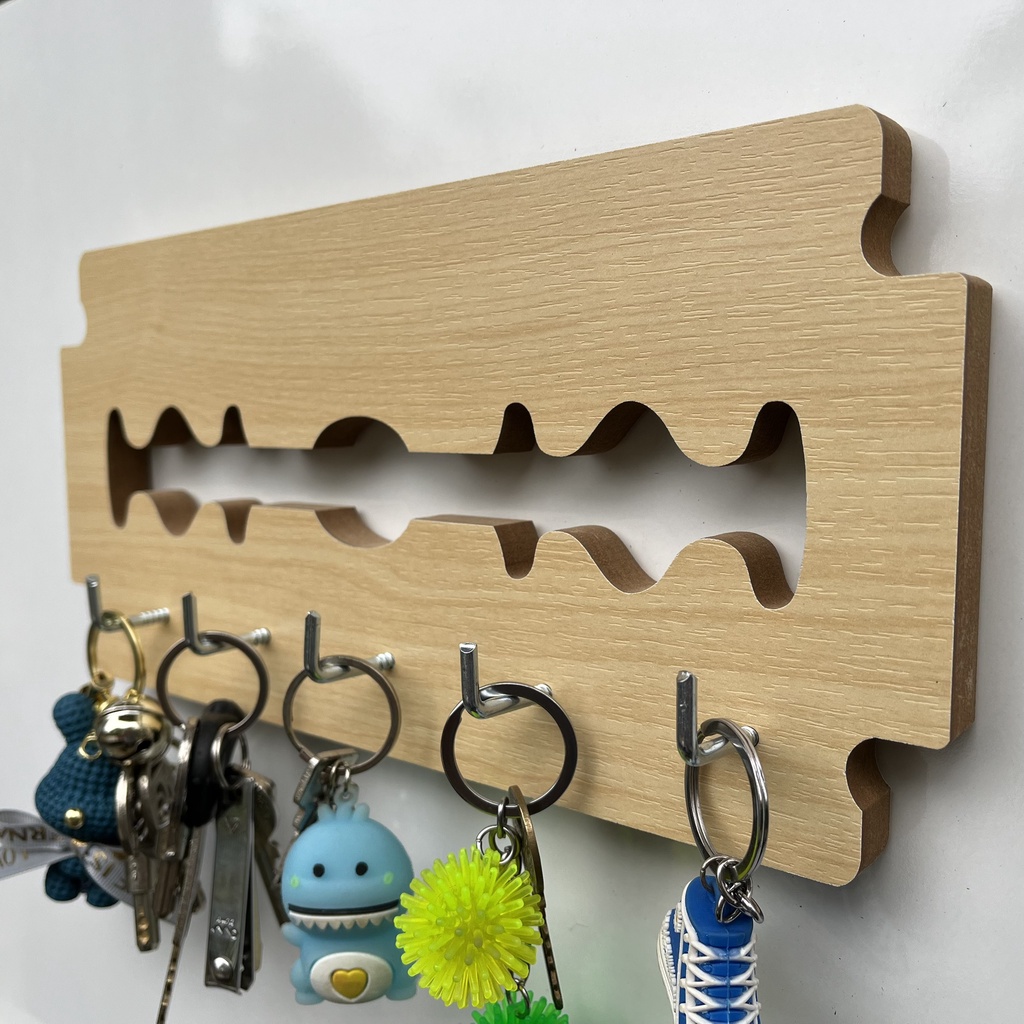 Móc Treo Chìa Khóa Gỗ Dán Tường Decor, Bảng Treo Chìa Khóa Gỗ, Giá Treo Chìa Khóa Gỗ MDF Kích Thước 30x120x1.5cm