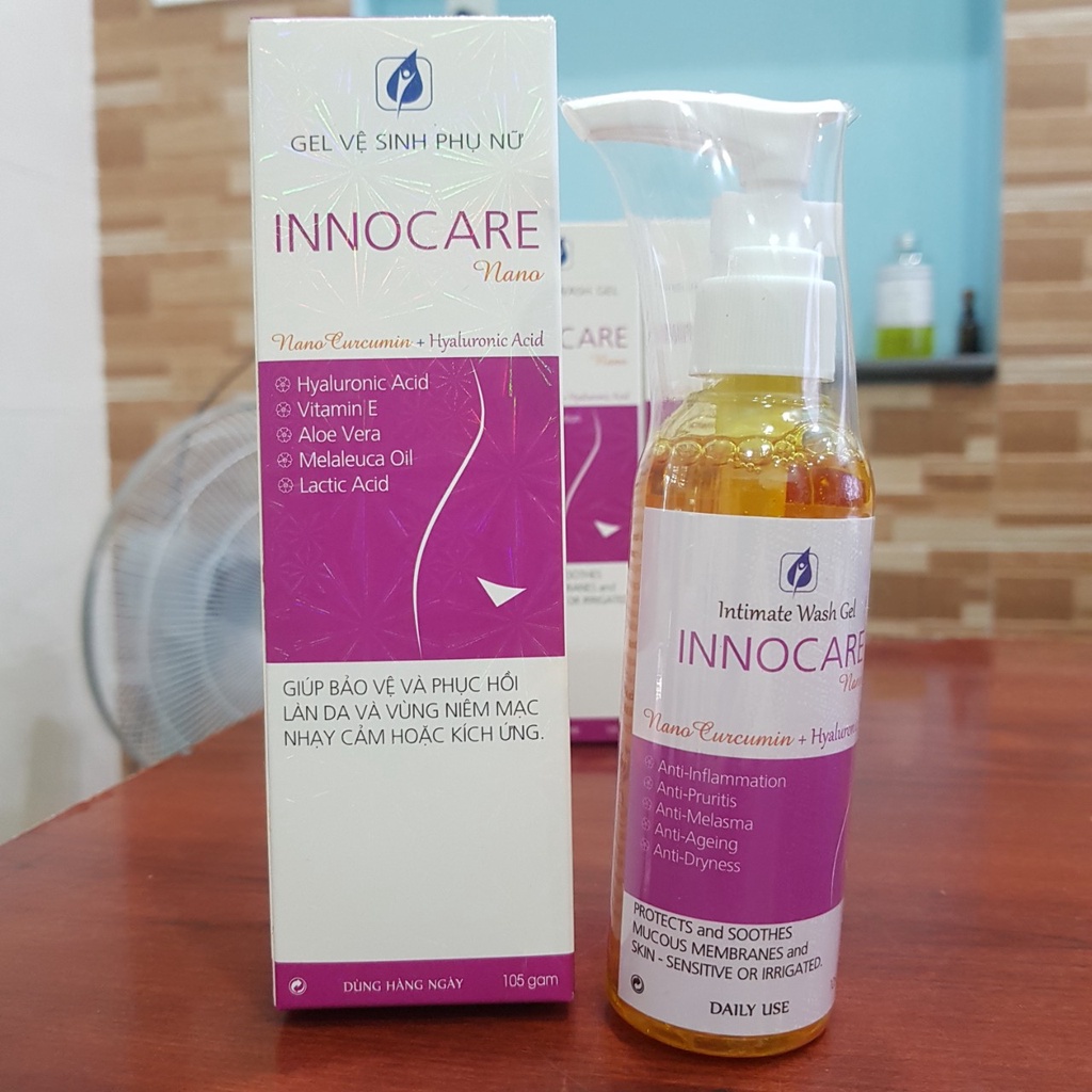 Gel vệ sinh phụ nữ Innocare Nano 105g, Dung dịch vệ sinh có nghệ nano giúp giảm thâm, khử mùi