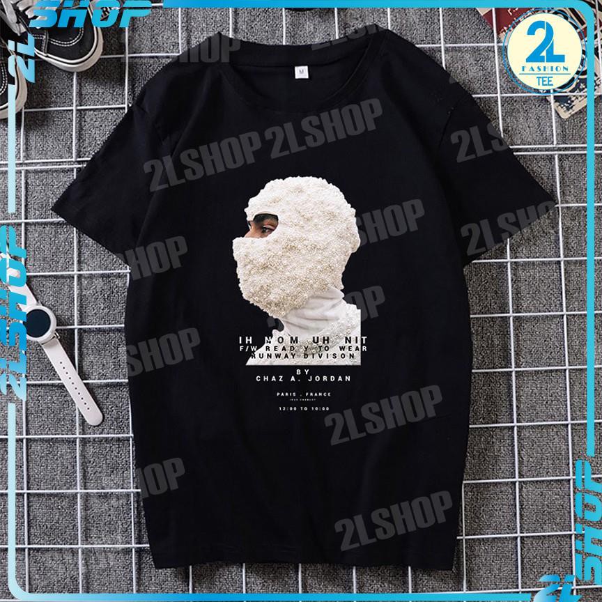 Áo thun form rộng tay lỡ UNISEX mặt nạ Mikenko in hình nổi GD GDRAGON, áo phông nam nữ ngắn tay cổ tròn chất cotton