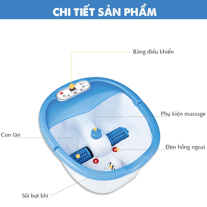 Bồn ngâm chân Nhật Bản FUKI FB100 (thế hệ mới con lăn xoay tự động)