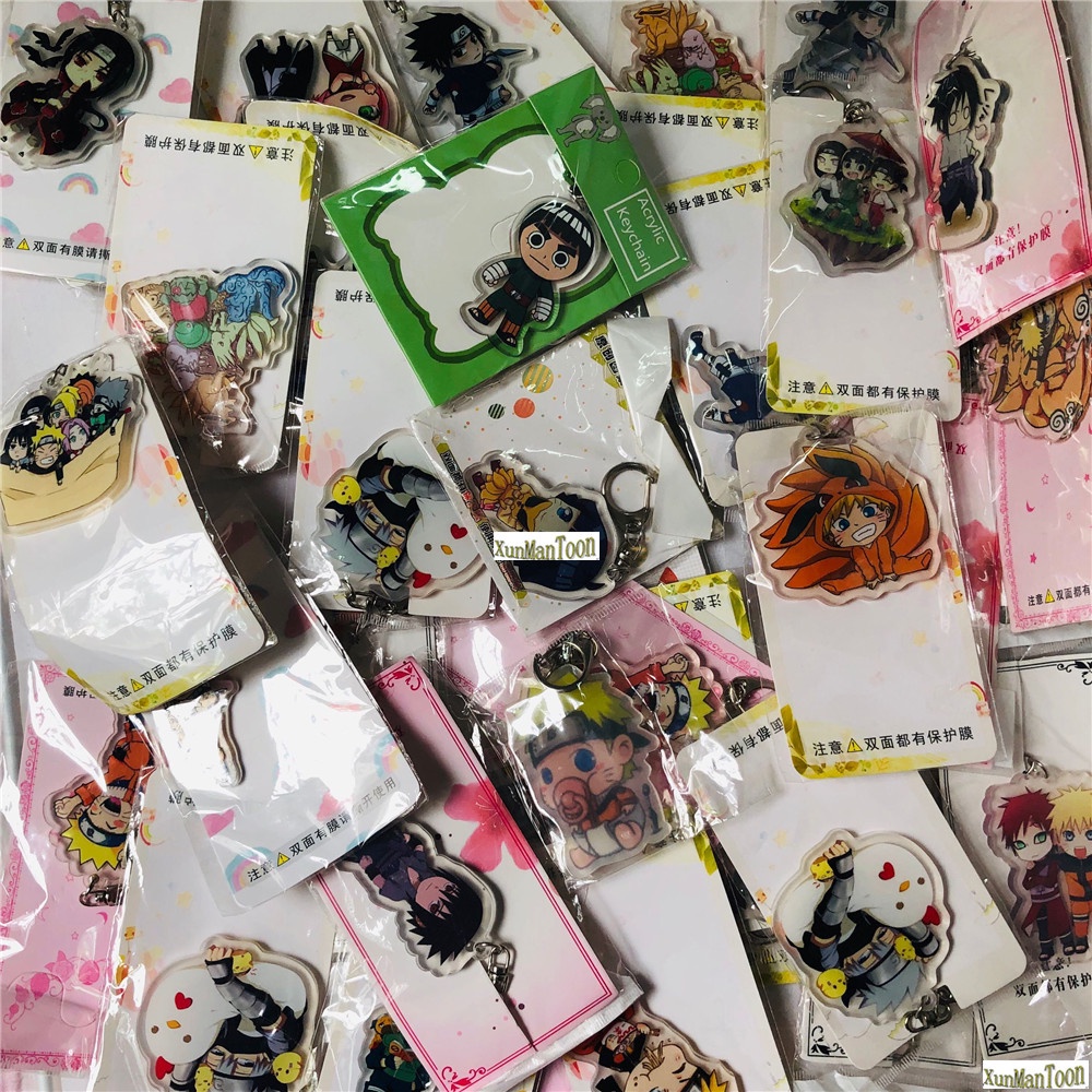 Hộp Quà Tặng Móc Khóa/Vòng cổ/Móc Chìa Khóa Bằng Acrylic In Hình Naruto