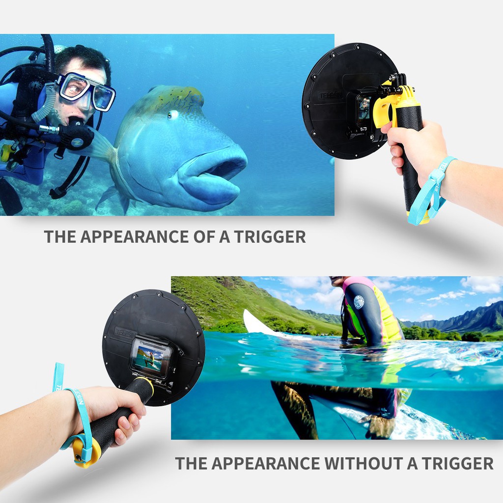 TELESIN Gopro Dome Port with Floating Bobber Handle for GoPro Hero 5/hero 6 | BigBuy360 - bigbuy360.vn