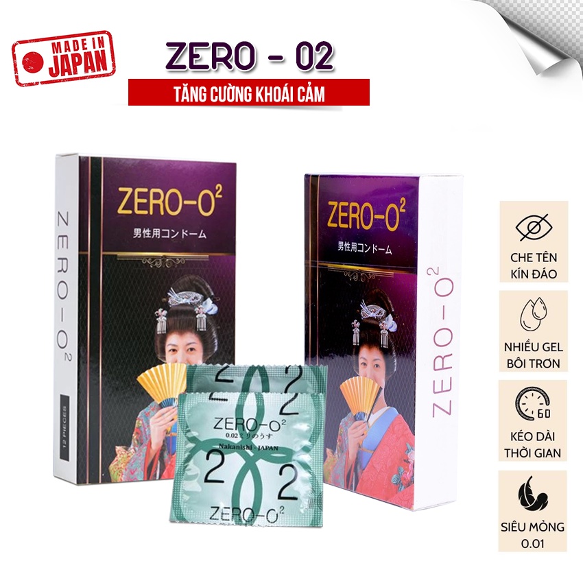 Combo 2 Hộp Bao Cao Su Siêu Mỏng Zero O2 (Hộp 12c) Giá Rẻ | Bcs Siêu Mỏng Ôm Sát Chân Thực Từng khoảnh Khắc