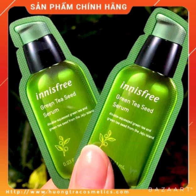 Hàng Hàn- Sample- Tinh Chất Dưỡng Ẩm Sâu, Phục Hồi Da Mụn Innisfree Green Tea Seed Serum