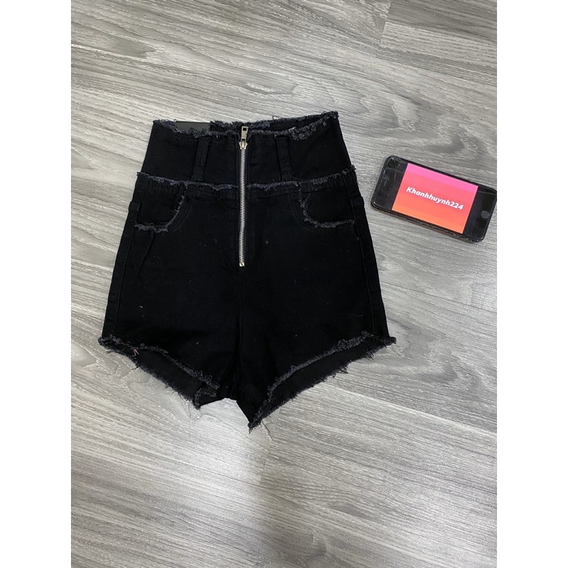 Quần short lưng siêu cao dây kéo,hàng QC