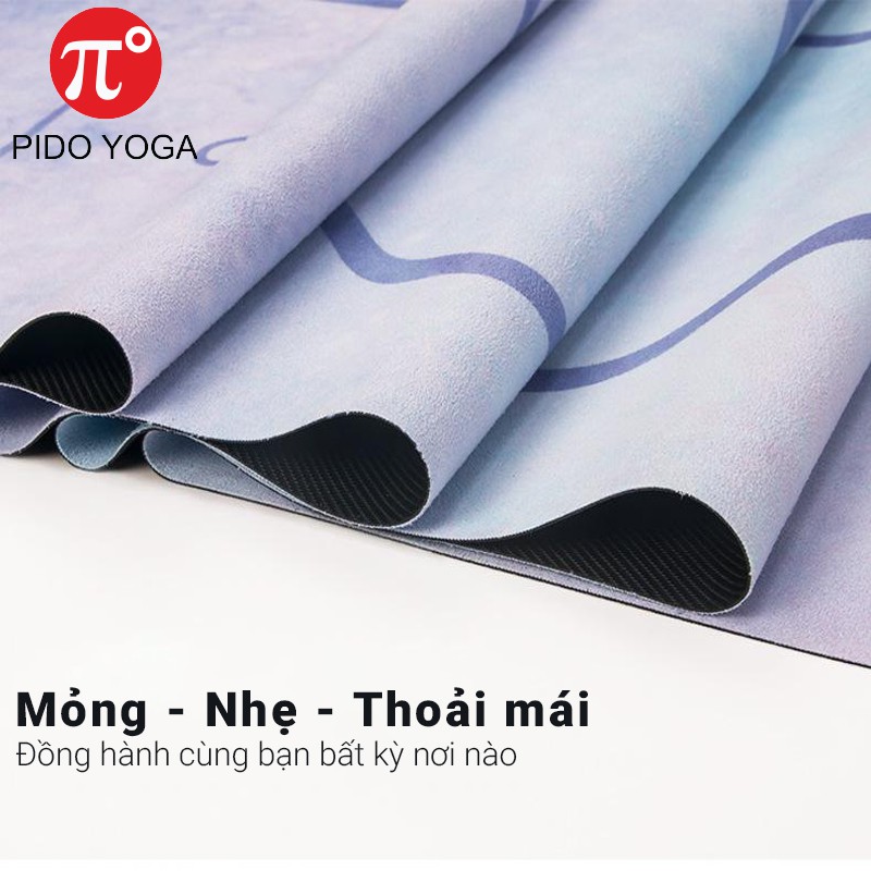 Thảm Yoga Du Lịch Gấp Gọn Định Tuyến Cao Cấp Chính Hãng Pido 1,5 mm (Tặng túi đựng thảm thời trang cao cấp Pido)