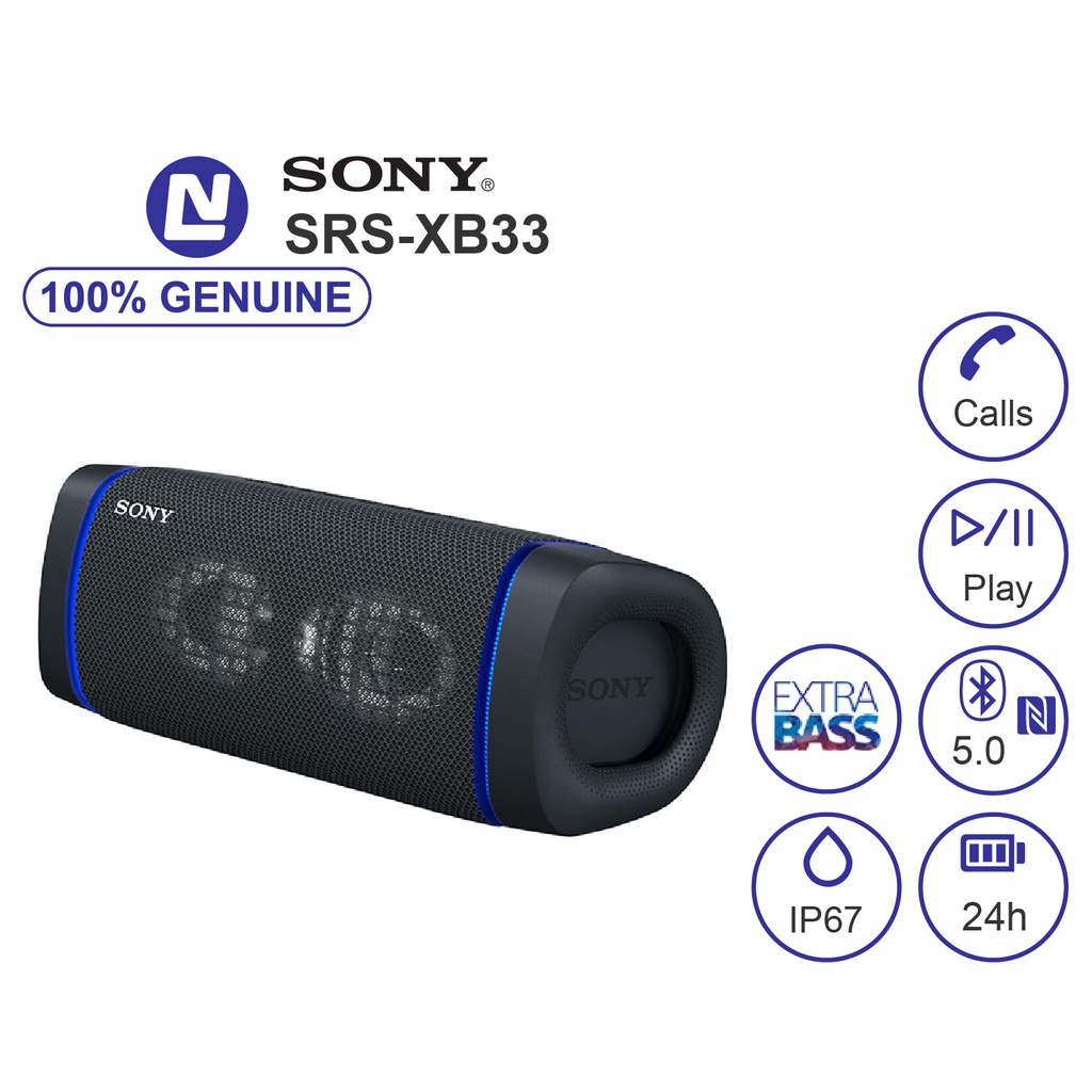 [Mã 154ELSALE2 giảm 7% đơn 300K] NEW - FULL BOX - Loa di động Sony SRS-XB33 với EXTRA BASS