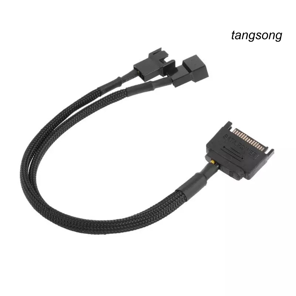 Dây Cáp Chuyển Đổi Ts-Sata 15pin Sang 2 Cổng 3pin 4pin Dành Cho Quạt Máy Tính