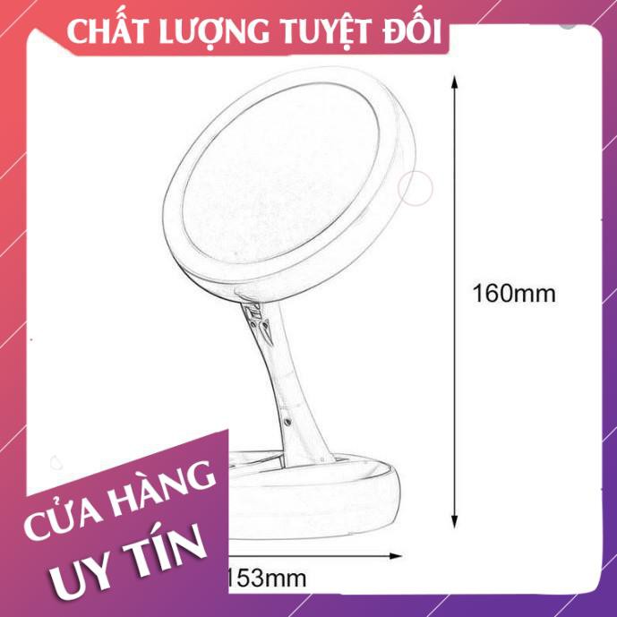 [FreeShip – Hàng loại 1] Gương trang điểm có đèn led 2 mặt gấp được tiện dụng - Lan Chi Mart