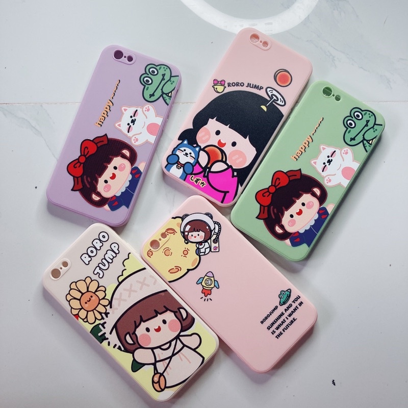 Ốp Lưng rorojump silocon viền vuông thời trang cute cho iP 6/6s/6plus/6splus/7plus/8plus/x/xs/xsmax/11promax/12pro