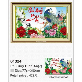 Tranh Đính Đá ABC 3D Phú Quý Bình An 61324 (TRANH TỰ ĐINH) KT:77X50cm