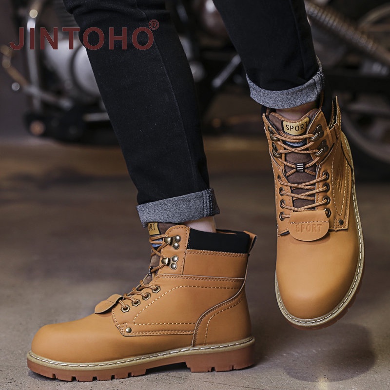 Giày Bốt Da Cao Su Chống Trượt Thời Trang Mùa Đông Cho Nam Size 38-46