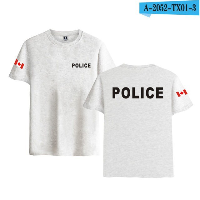 🔥SALE🔥 Áo Thun Cotton Ngắn Tay In Họa Tiết Chữ POLICE