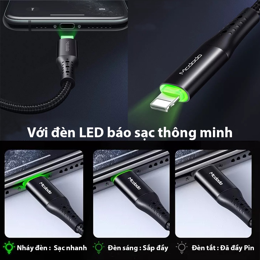 Cáp sạc nhanh tự ngắt thông minh cho Táo