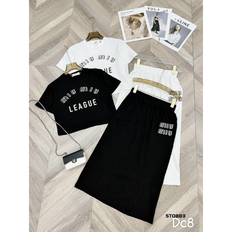 (Free ship) Sale Lỗ Cho Các Chị Em Sét Thun Gân Áo Cổ Trụ + Váy Chẻ -Mặc Đi Chơi Đi Tiệc Siêu Xinh UP HHP Fashion