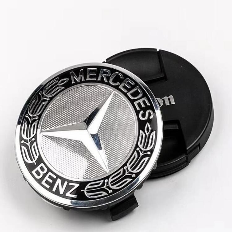 1 Logo chụp mâm, vành bánh xe ô tô Mercedes Benz Đường kính 75mm - Mã MDE75-1