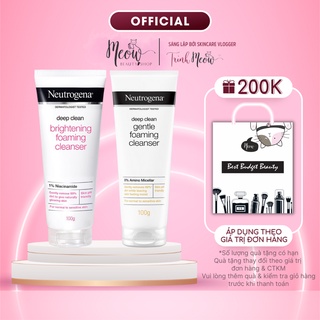 Sữa rửa mặt làm sạch và kiểm soát nhờn neutrogena deep clean foaming cleanser 50 - 100 - 175g