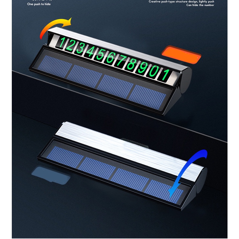 Bảng số điện thoại phát sáng chạy bằng pin nạp bằng năng lượng mặt trời, pin khỏe sáng liên tục 18 tiếng.